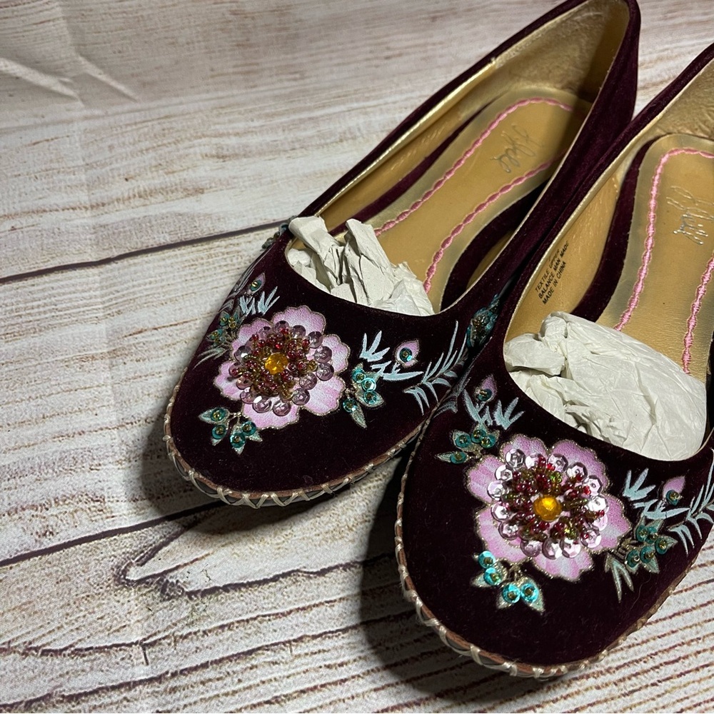 J Jill Ballet Flats Womens Shoes Ballet Flats Embellished Rhinestones 7 Floral - Picture 6 of 9